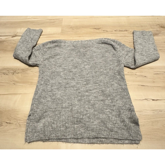 Leith Women Small Sweater Knit Boat Neck Melange Pullover Long Sleeve Gray - Picture 2 of 8